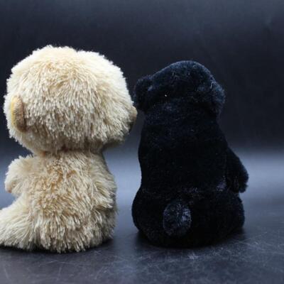 Pair of Small Stuffed Plush Animals Monkey Black Bear