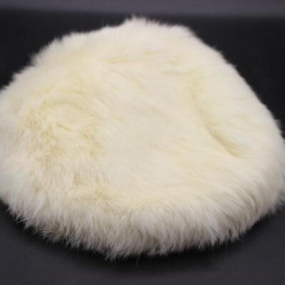 Vintage White Fur Beret Hat by Dayne