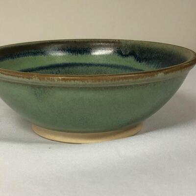 Signed Blue & Green Pottery w Asian Flair (BO-KM)