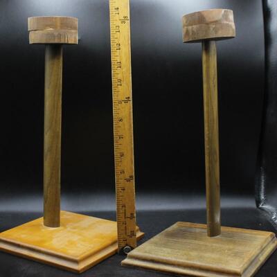 Wood Homemade Hat Wig Stands