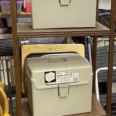 Shelving with storage file boxes