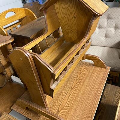Toy wood doll cradle