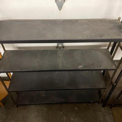 Black metal shelving stand