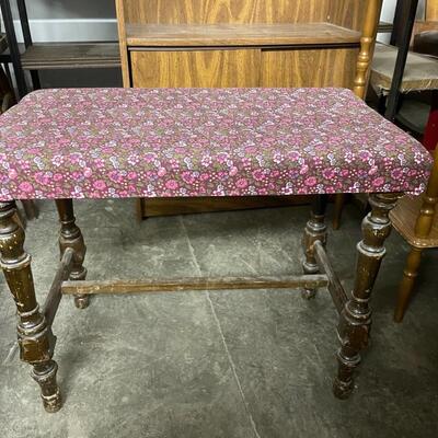 Padded wood bench
