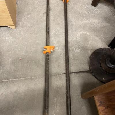 Steel clamps with orange connectors