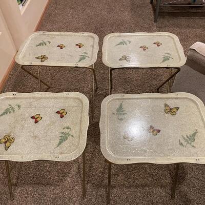 Set of 4 fiberglass tv trays