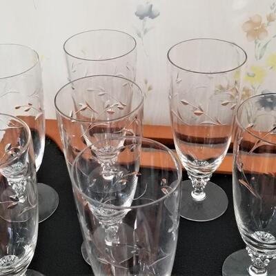 Lot #57  Set of 7 Vintage Crystal Iced Tea Glasses