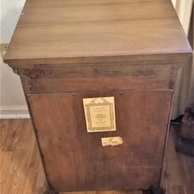 Lot #58  Vintage Night Stand - Davis Cabinet Company - solid Walnut