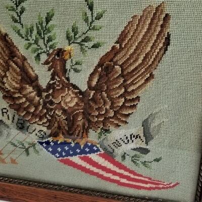 Lot #60  Vintage Needlepoint in Oak Frame