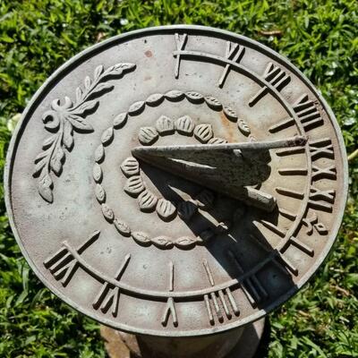 Lot #61  Metal Sundial on Concrete Column