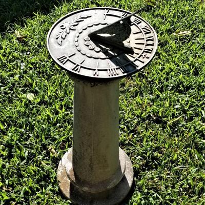 Lot #61  Metal Sundial on Concrete Column
