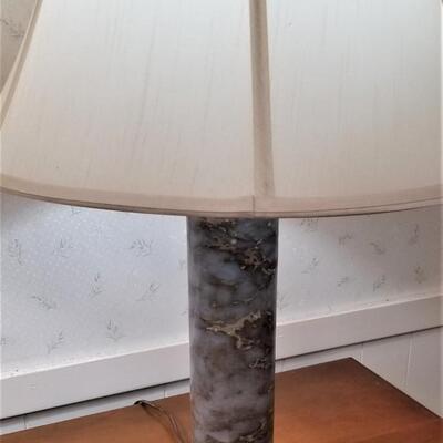 Lot #64  Great Pair of Mid-Century Lamps with Marble Column bases