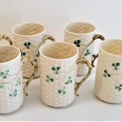 Lot #65  Set of 6 Belleek Mugs