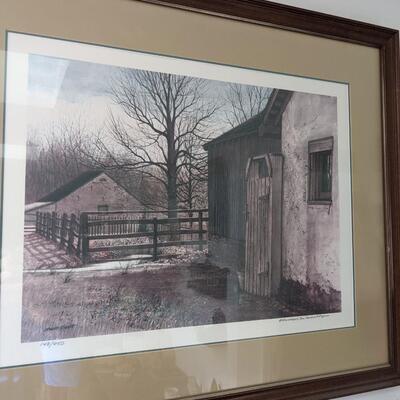 Homestead Farm Scene Art Print/Litho Signed and Numbered