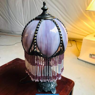Purple Slag Glass mini Lamp