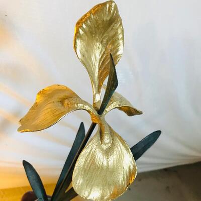 Gilded Bronze Floral Sculpture