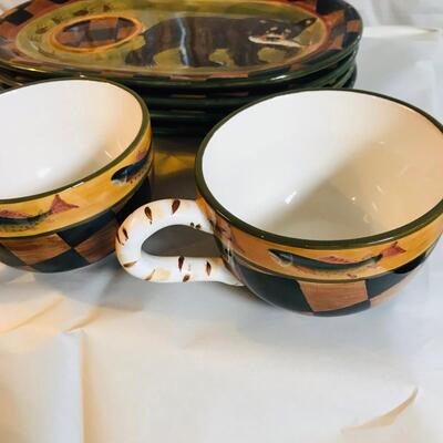 S. Riggsby White Bear Soup & Sandwich Set of 4