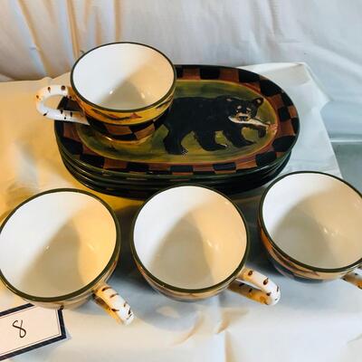S. Riggsby White Bear Soup & Sandwich Set of 4