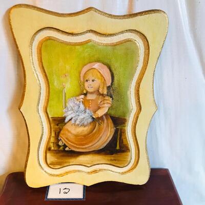 1960s Plaque Girl sitting AWESOME