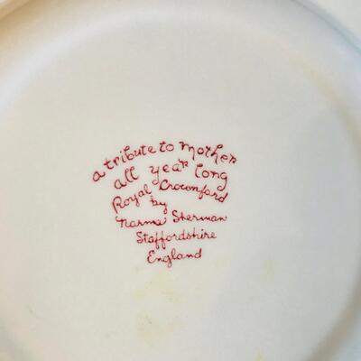 Staffordshire Red Transferware Plate MOTHER