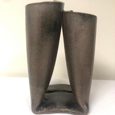 Heavy Handmade Ceramic Double Vase (BO-KM)