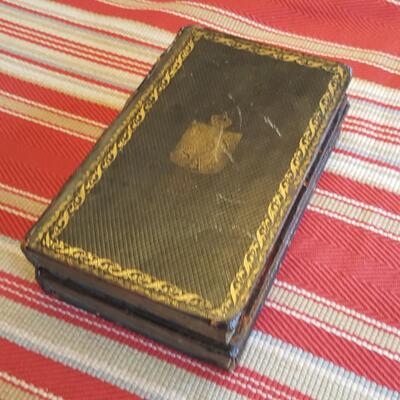Antique Leather Inkwell Set