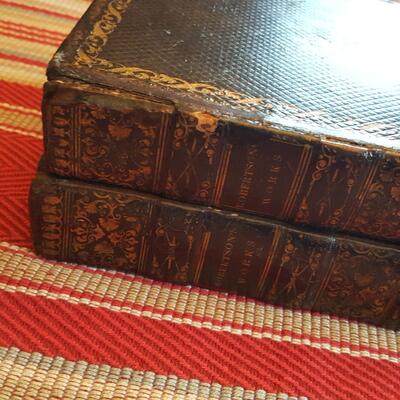 Antique Leather Inkwell Set