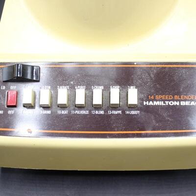 Vintage Hamilton Beach Push Button 14 Speed Blender #632-1 40oz Glass Pitcher