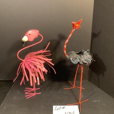 A - 184  Pair of Metal Bird Sculptures