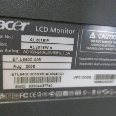 ACER | LCD Monitor | AL2016W | 20 Inch Widescreen | VGA Input | PC Screen