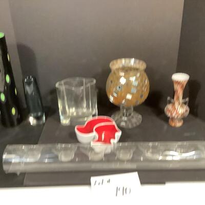 A - 190 Lot of Glass Vases & Long Votive Holder
