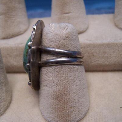 LOT 3 LOVELY NATIVE AMERICAN SILVER TURQUOISE RING