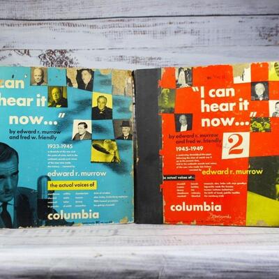 Pair Vintage Edward R. Murrow I Can Hear It Now Volumes 1 & 2 Columbia Records Box Sets