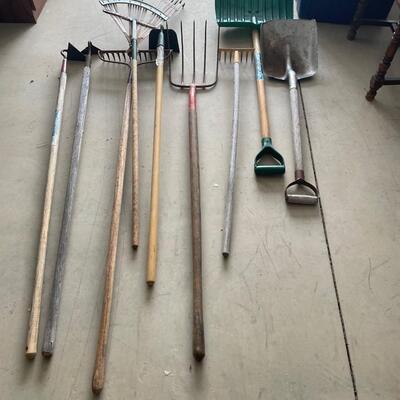 Garden tools and fishing net
