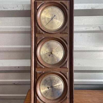 Vintage thermometer barometer and humidity meter