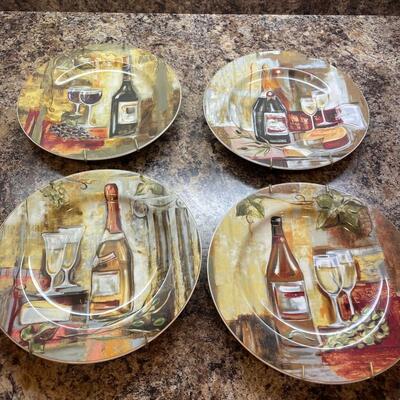 Wine design collector plates set of 4