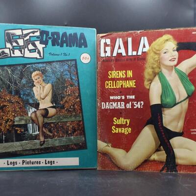 Vintage 1950s Leg-O-Rama Gala Adult Magazines Topless Scantily Clad Woman Fetish *18+ NUDITY
