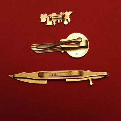 Unique Tie Clasps and a Train Pin