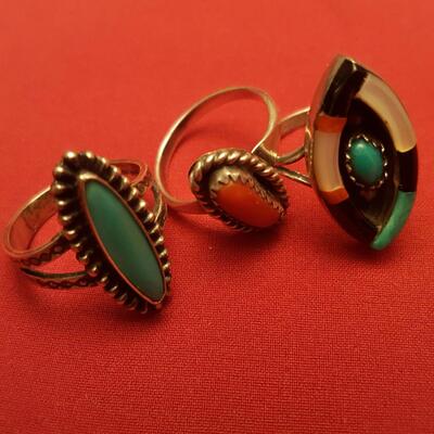 Trio of Turquoise Rings
