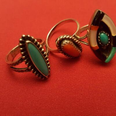 Trio of Turquoise Rings