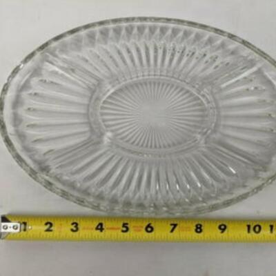 Kent Silversmiths Oval Vented Silverplate Serving Tray Platter with Glass Insert