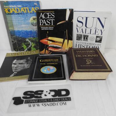 6 Nonfiction Geography Books: Webster's Dictionary -to Road Atlas