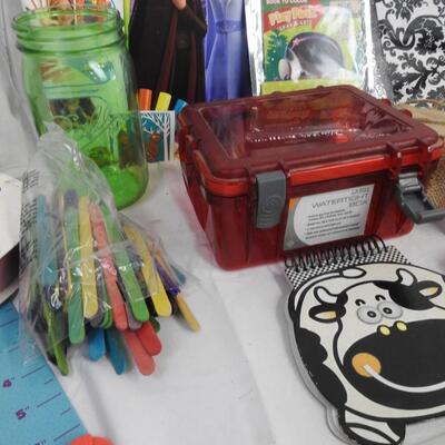 Craft Lot: Popsicle Sticks, Crayola Color Wonder, Ribbon