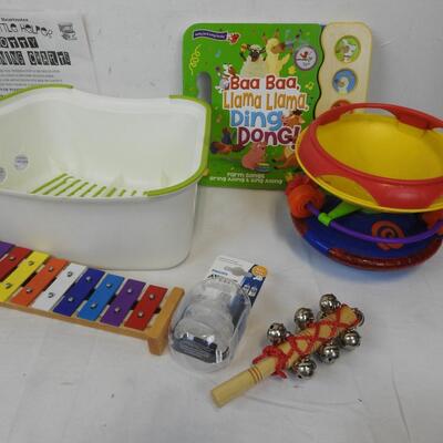 Kid Toy Lot: Music Instruments, Paw Patrol Drawing Book/Pad, Books