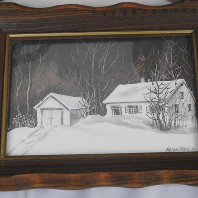 8 pc Home Decor: Silver Lamp, Framed Artwork, Twine Basket, Ceramic Container