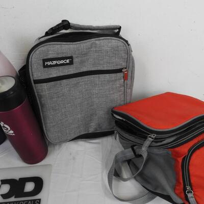 7 pc Kitchen: 3 Lunch Bags, 4 Water Bottles, Teavana, Ozark Trail