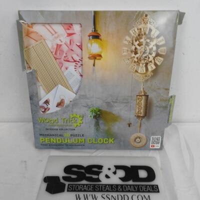 Wood Trick Mechanical 3d Puzzle, Pendulum Clock, Open Box