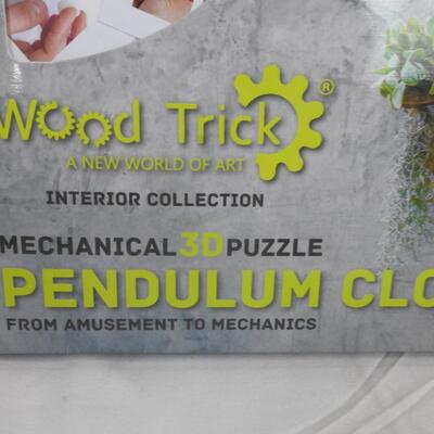Wood Trick Mechanical 3d Puzzle, Pendulum Clock, Open Box