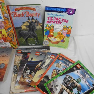 16 Kids Books: Lego Knights Kingdom, Black Beauty, Words in the Dust