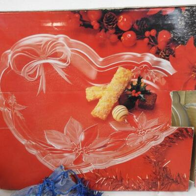 16 pc Holiday, Heart Platter, Tin, Furio Blue Mugs, Snowman Plate